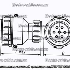 Соединитель низкочастотный цилиндрический ШР32П10ЭГ1 вилка - фотография № 1.