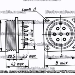 Соединитель низкочастотный цилиндрический ШР32П10ЭШ1 вилка - фотография № 1.