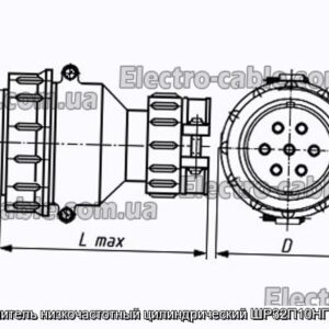 Соединитель низкочастотный цилиндрический ШР32П10НГ1 вилка - фотография № 1.