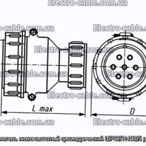 З&#39;єднувач низькочастотний циліндричний ШР32П14ЕШ5 розетка - фотографія №1.