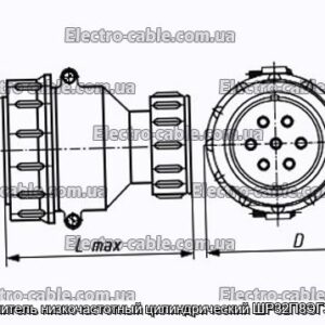 Соединитель низкочастотный цилиндрический ШР32П8ЭГ3 вилка - фотография № 1.