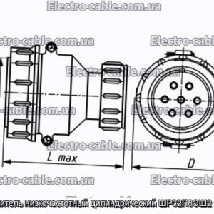 Соединитель низкочастотный цилиндрический ШР32П8ЭШ2 розетка - фотография № 1.