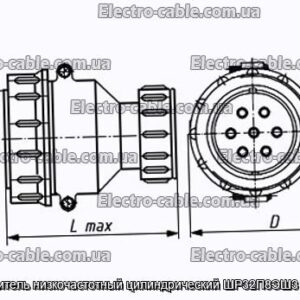 Соединитель низкочастотный цилиндрический ШР32П8ЭШ3 розетка - фотография № 1.