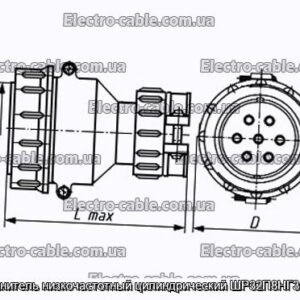 Соединитель низкочастотный цилиндрический ШР32П8НГ3 вилка - фотография № 1.