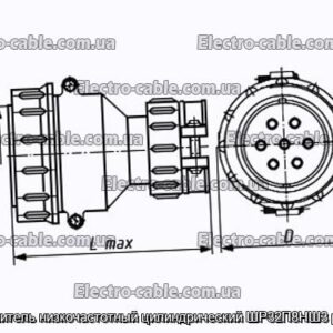 Соединитель низкочастотный цилиндрический ШР32П8НШ3 розетка - фотография № 1.