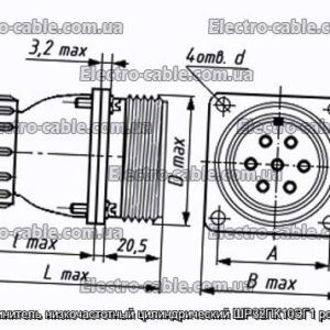 Соединитель низкочастотный цилиндрический ШР32ПК10ЭГ1 розетка - фотография № 1.