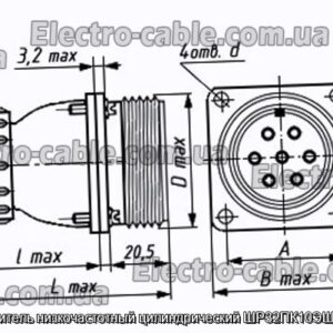 Соединитель низкочастотный цилиндрический ШР32ПК10ЭШ1 вилка - фотография № 1.