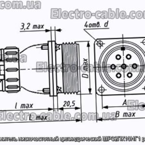 Соединитель низкочастотный цилиндрический ШР32ПК10НГ1 розетка - фотография № 1.