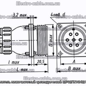 Соединитель низкочастотный цилиндрический ШР32ПК10НШ1 вилка - фотография № 1.