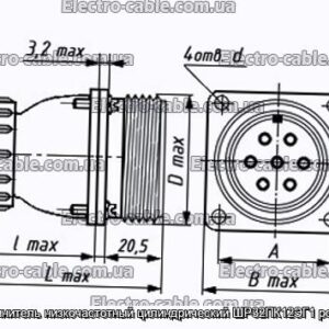 Соединитель низкочастотный цилиндрический ШР32ПК12ЭГ1 розетка - фотография № 1.