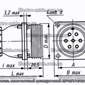 Соединитель низкочастотный цилиндрический ШР32ПК12ЭШ1 вилка - фотография № 1.