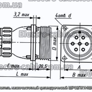 Соединитель низкочастотный цилиндрический ШР32ПК1НШ5 вилка - фотография № 1.