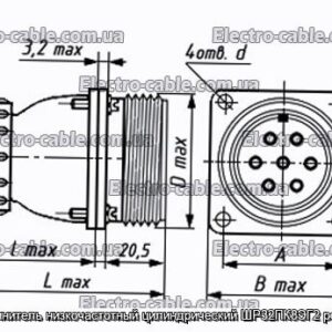 Соединитель низкочастотный цилиндрический ШР32ПК8ЭГ2 розетка - фотография № 1.