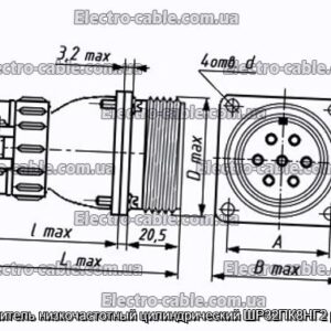 Соединитель низкочастотный цилиндрический ШР32ПК8НГ2 розетка - фотография № 1.