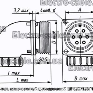 Соединитель низкочастотный цилиндрический ШР32СК12ЭГ1 розетка - фотография № 1.