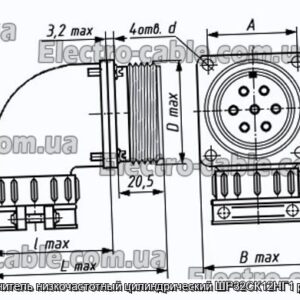 Соединитель низкочастотный цилиндрический ШР32СК12НГ1 розетка - фотография № 1.