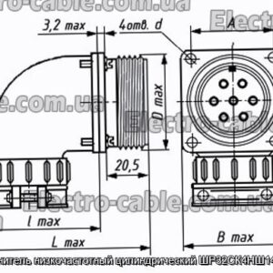 Соединитель низкочастотный цилиндрический ШР32СК4НШ14 вилка - фотография № 1.