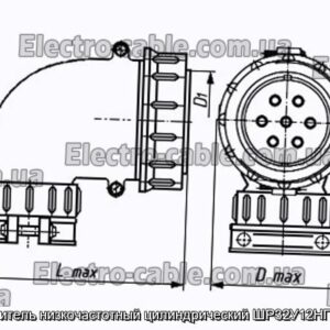 Соединитель низкочастотный цилиндрический ШР32У12НГ1 вилка - фотография № 1.