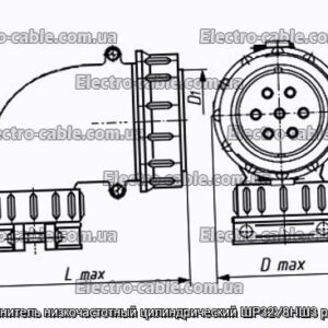 Соединитель низкочастотный цилиндрический ШР32У8НШ3 розетка - фотография № 1.