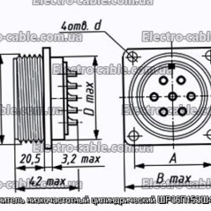 Соединитель низкочастотный цилиндрический ШР36П15ЭШ4 вилка - фотография № 1.