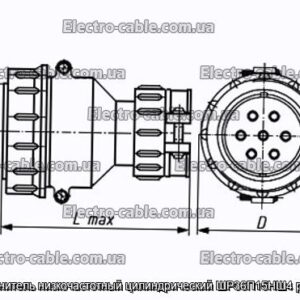Соединитель низкочастотный цилиндрический ШР36П15НШ4 розетка - фотография № 1.