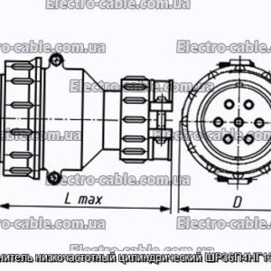 Соединитель низкочастотный цилиндрический ШР36П4НГ13 вилка - фотография № 1.