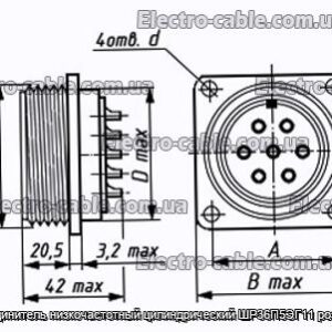 Соединитель низкочастотный цилиндрический ШР36П5ЭГ11 розетка - фотография № 1.