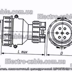 Соединитель низкочастотный цилиндрический ШР36П5НШ11 розетка - фотография № 1.