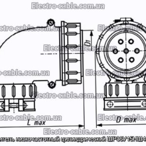 Соединитель низкочастотный цилиндрический ШР36У15НШ4 розетка - фотография № 1.
