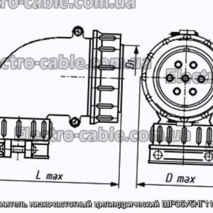 Соединитель низкочастотный цилиндрический ШР36У5НГ11 вилка - фотография № 1.