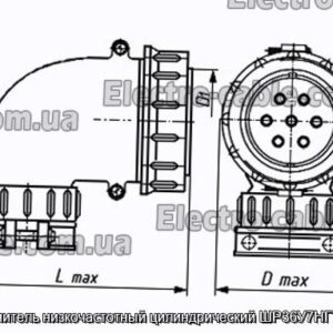 Соединитель низкочастотный цилиндрический ШР36У7НГ1 вилка - фотография № 1.