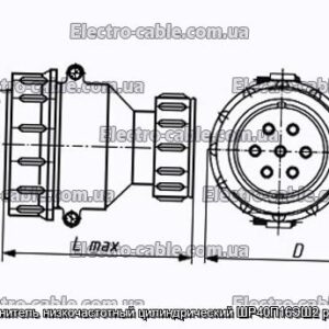 З&#39;єднувач низькочастотний циліндричний ШР40П16ЕШ2 розетка - фотографія №1.