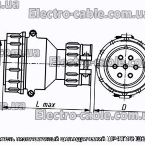 З&#39;єднувач низькочастотний циліндричний ШР40П16НШ2 розетка - фотографія №1.