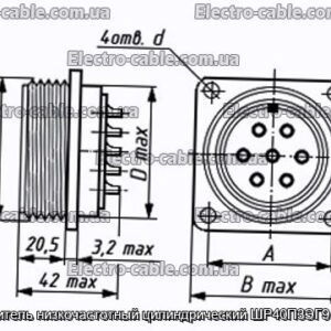Соединитель низкочастотный цилиндрический ШР40П3ЭГ9 розетка - фотография № 1.