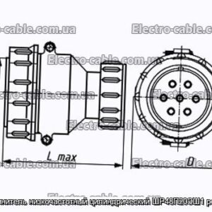 З&#39;єднувач низькочастотний циліндричний ШР48П20ЕШ1 розетка - фотографія №1.