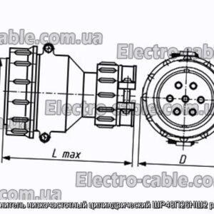 З&#39;єднувач низькочастотний циліндричний ШР48П26НШ2 розетка - фотографія №1.