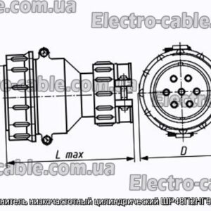 З&#39;єднувач низькочастотний циліндричний ШР48П2НГ9 вилка - фотографія №1.