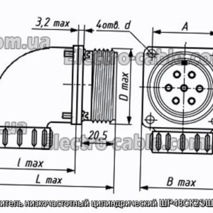 Соединитель низкочастотный цилиндрический ШР48СК2ЭШ9 вилка - фотография № 1.