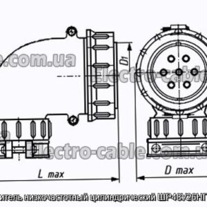 Соединитель низкочастотный цилиндрический ШР48У26НГ2 вилка - фотография № 1.