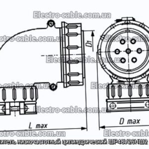 Соединитель низкочастотный цилиндрический ШР48У26НШ2 розетка - фотография № 1.