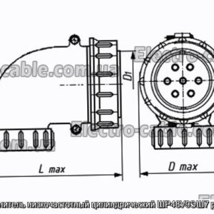 Соединитель низкочастотный цилиндрический ШР48У9ЭШ7 розетка - фотография № 1.