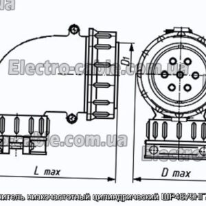 Соединитель низкочастотный цилиндрический ШР48У9НГ7 вилка - фотография № 1.