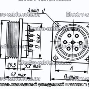 Соединитель низкочастотный цилиндрический ШР55П23ЭГ1 розетка - фотография № 1.