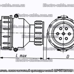 Соединитель низкочастотный цилиндрический ШР55П23ЭШ1 розетка - фотография № 1.