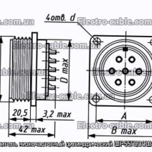 Соединитель низкочастотный цилиндрический ШР55П23ЭШ1 вилка - фотография № 1.