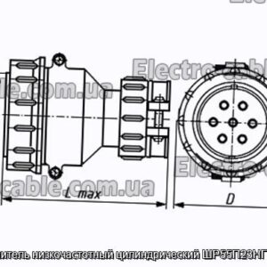 Соединитель низкочастотный цилиндрический ШР55П23НГ1 вилка - фотография № 1.