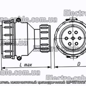 Соединитель низкочастотный цилиндрический ШР55П30ЭГ1 вилка - фотография № 1.