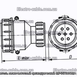 Соединитель низкочастотный цилиндрический ШР55П30ЭШ1 розетка - фотография № 1.
