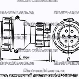 Соединитель низкочастотный цилиндрический ШР55П30НШ1 розетка - фотография № 1.