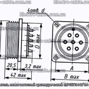 Соединитель низкочастотный цилиндрический ШР55П31ЭГ3Н розетка - фотография № 1.